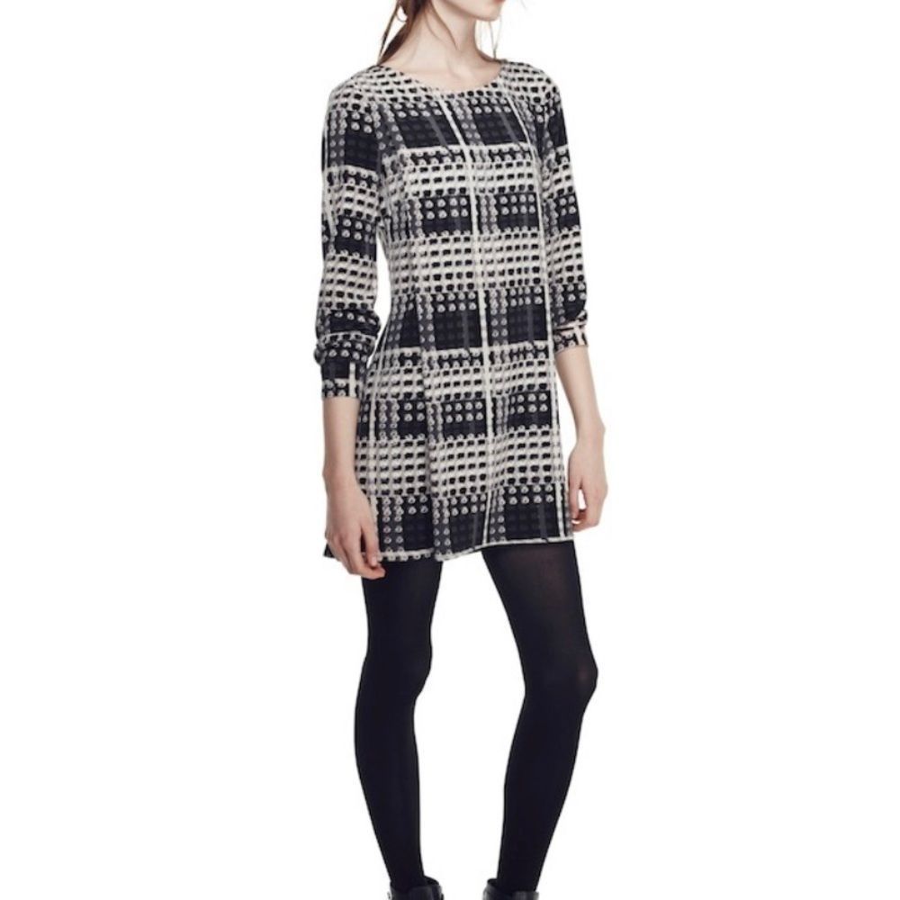Thakoon for design nation abstract plaid shift dress with overlapping flap Small